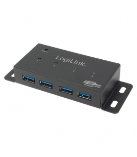 LogiLink 4 Port Hub, USB 3.0 actief zwart (metaal)