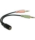 Audio Adapter 3.5 mm (F) -> 2x 3.5 mm (M) LogiLink