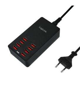 100V-240V 8xUSB 8000mA LogiLink Zwart