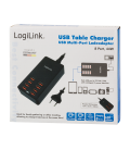 100V-240V 8xUSB 8000mA LogiLink Zwart