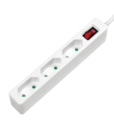 Stekkerdoos 3-voudig / 1,5m / Wit / schakelaar /LogiLink