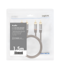 Audio 2x cinch 1.50m Premium 28AWG,goud,Logilink