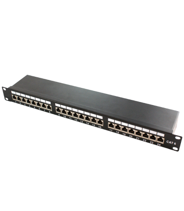 TOE 1U Patch Panel 24-port CAT6A STP Zwart LogiLink