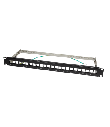 TOE 1U keystone panel 24-port Zwart LogiLink