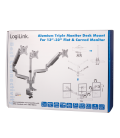 Desk Mount Triple LogiLink 13"-32" Aluminium gas