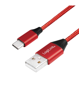 USB 2.0 C  USB-A 0.30m LogiLink Rood