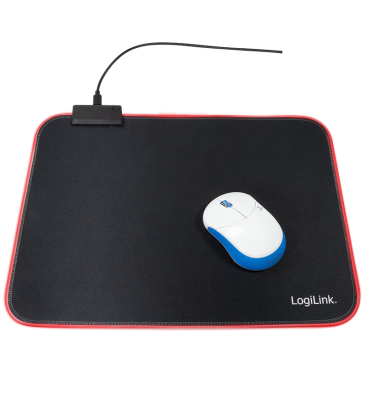 Mousepad LogiLink Zwart met RGB verlichting