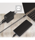 Lader 230V 1xUSB-C 65W+1xUSB-A 10,5W LogiLink Zwart