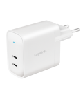 Lader 230V 2xUSB-C 65W LogiLink Wit