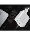 Lader 230V 2xUSB-C 65W LogiLink Wit