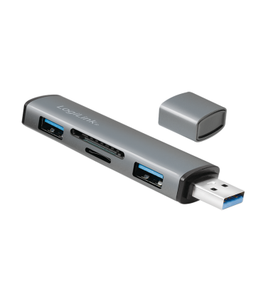 LogiLink 2 Port, USB-A --> USB-A 3.2 + cardreader