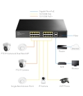 Cudy 16 Poort 100Mbit PoE+ /2xUplink /1xCombo SFP