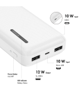 Power Bank 20000mAh LogiLink 2x USB-A Wit