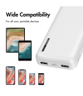 Power Bank 20000mAh LogiLink 2x USB-A Wit