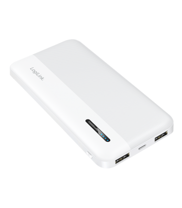 Power Bank 10000mAh LogiLink 1xUSB-C, 2x USB-A Wit