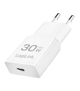 Lader 230V 1xUSB-C 30W LogiLink Wit (slim)