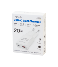 Lader 230V 1xUSB-C 20W+1xUSB-A 18W LogiLink Zwart