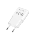 Lader 230V 1xUSB-C 30W+1xUSB-A 18W LogiLink Zwart