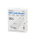 Lader 230V 1xUSB-C 30W+1xUSB-A 18W LogiLink Zwart