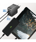 Lader 230V 1xUSB-C 45W+1xUSB-A 20W LogiLink Zwart