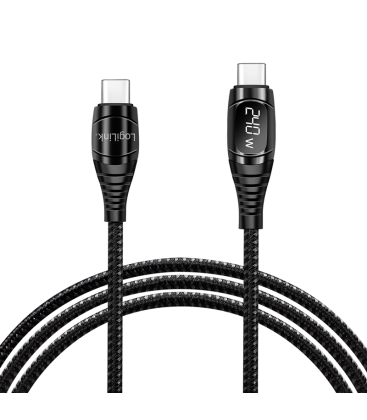 USB 2.0 C  USB-C 2.00m LogiLink Zwart, OLED display