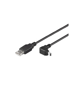 USB 2.0 A --> mini B 1.80m 90° hoek Goobay