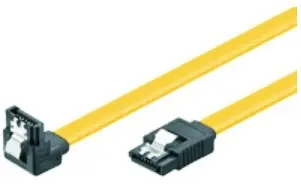 SATA Goobay 0.50m 6GBs 90° hoek met clip Geel