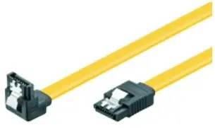 SATA Goobay 0.30m 6GBs 90° hoek met clip Geel