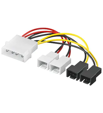 Voedingconverter 5.25" --> 2x12V+2x5V tbv koelers Goobay