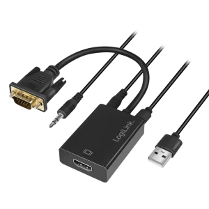 Adapter VGA en USB (M) --> HDMI (F) LogiLink
