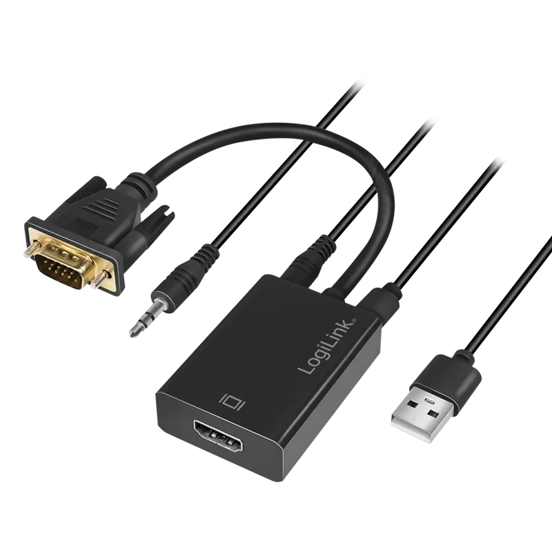 Adapter VGA en USB (M) --> HDMI (F) LogiLink