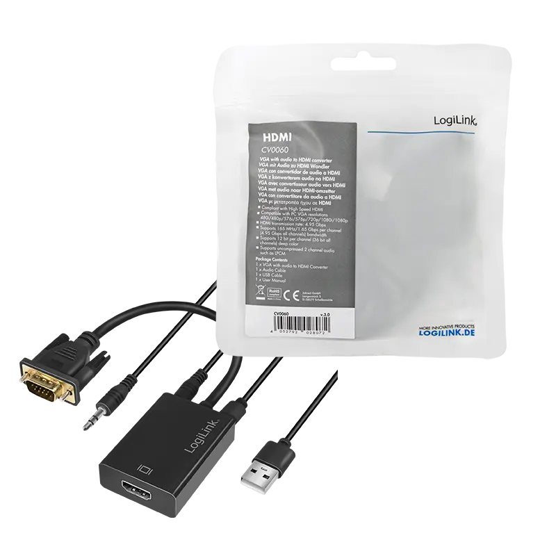 Adapter VGA en USB (M) --> HDMI (F) LogiLink - Afbeelding 7