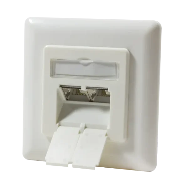 Inbouwdoos 2xRJ45 Cat6 LogiLink Zuiver Wit