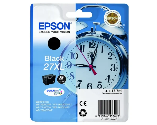 Epson T2711XL Zwart 17,7ml (Origineel) alarm clock