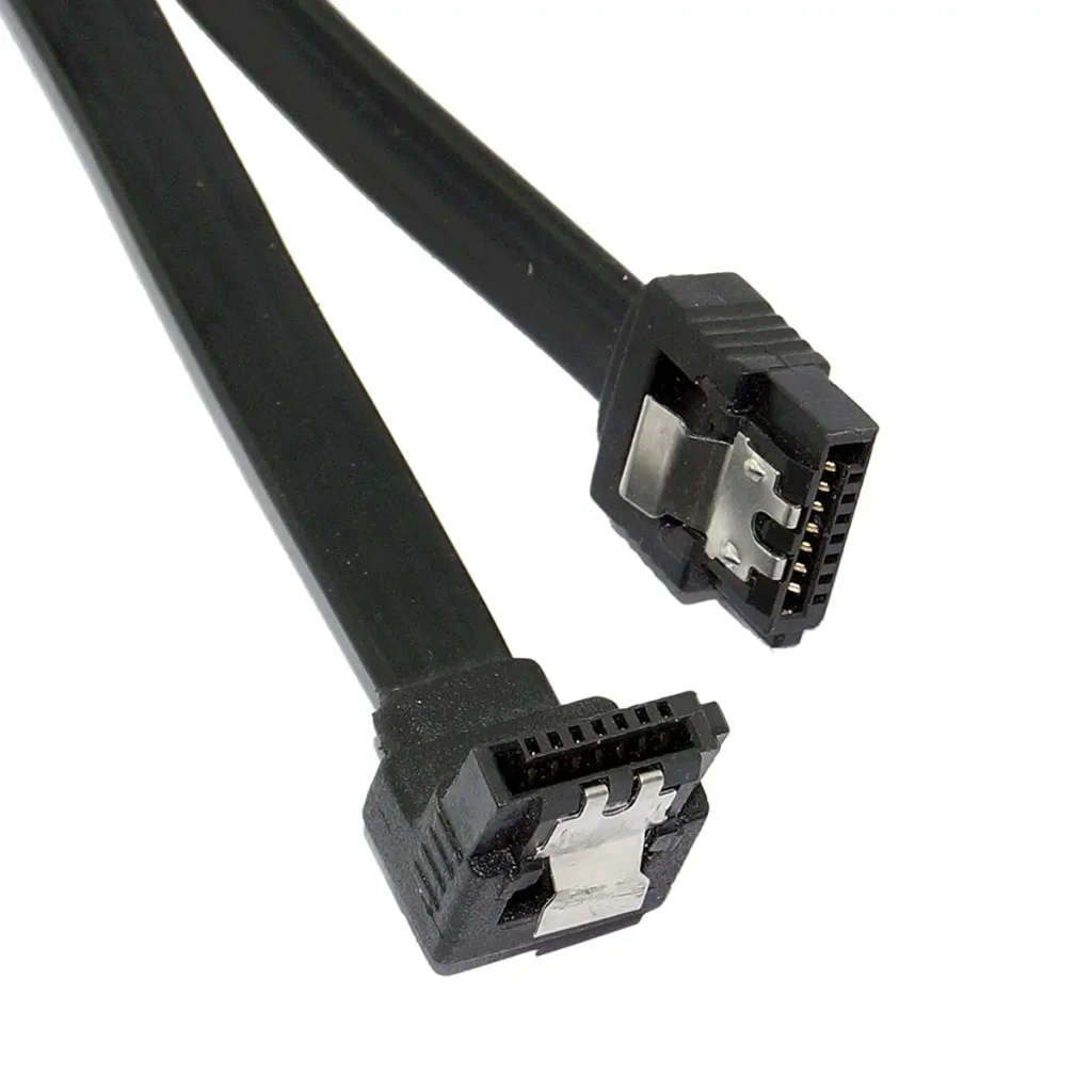 SATA OEM 0.40m 6GBs 90° hoek met clip Zwart
