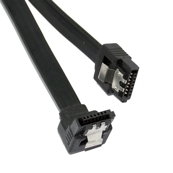 SATA OEM 0.40m 6GBs 90° hoek met clip Zwart