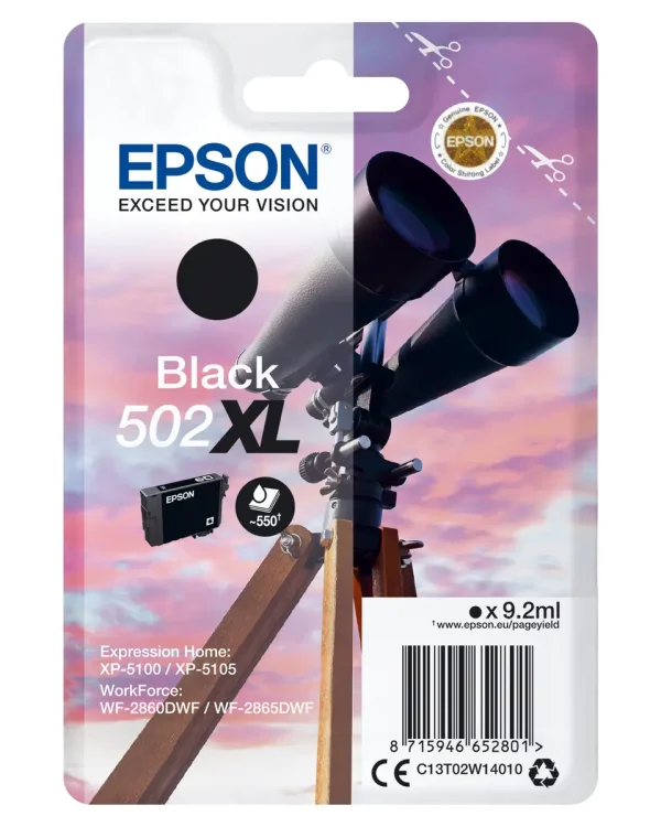 Epson 502XL Singelpack Zwart 9,2ml(Origineel) binoculars