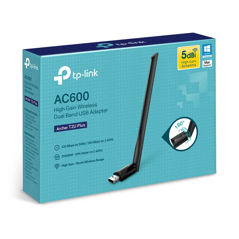 AC 600 WiFi 5 USB 2.0 TP-Link Archer T2U Plus - Afbeelding 5