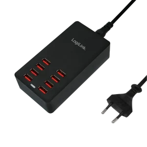 100V-240V 8xUSB 8000mA LogiLink Zwart