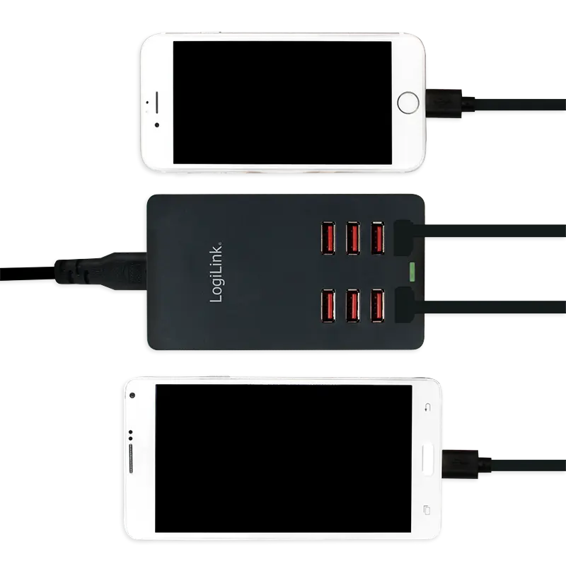 100V-240V 8xUSB 8000mA LogiLink Zwart - Afbeelding 3