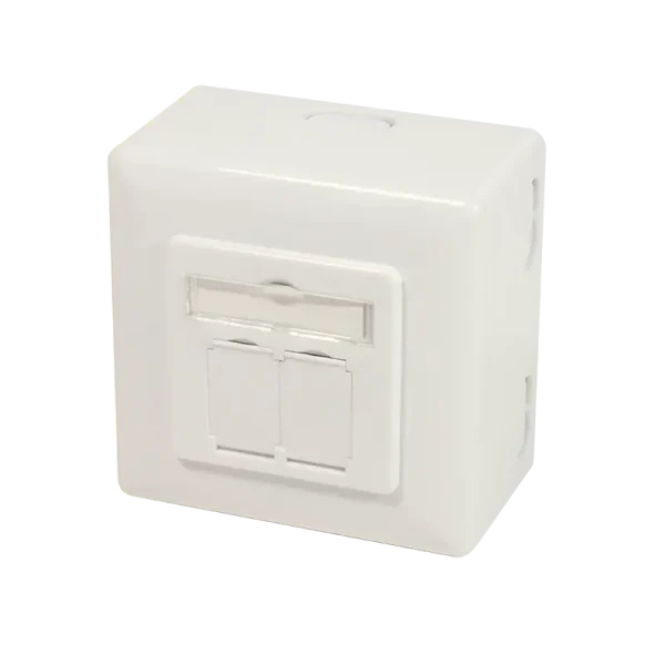 Opbouwdoos 2xRJ45 Cat6A LogiLink Zuiver Wit