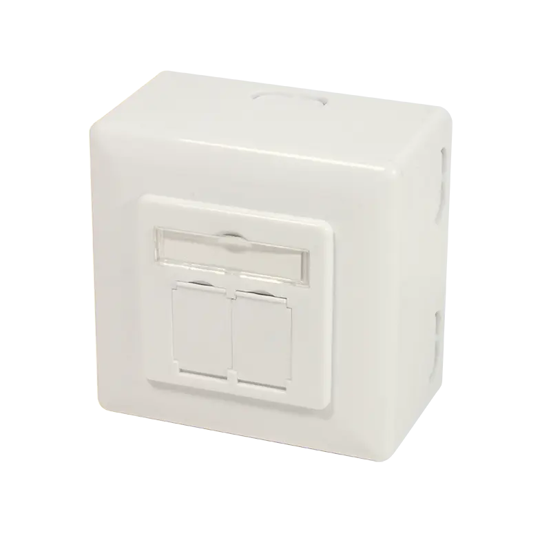 Opbouwdoos 2xRJ45 Cat6A LogiLink Zuiver Wit