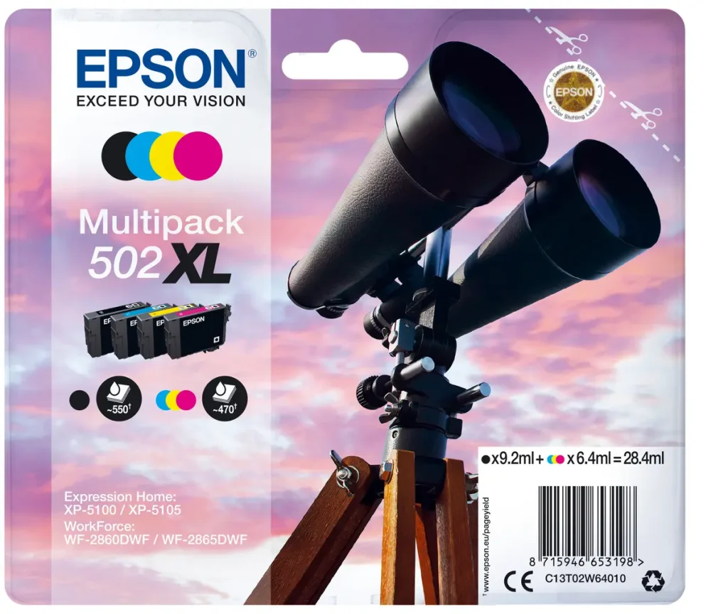 Epson 502XL Multipack B/C/M/Y 28,4ml(Origineel) binocula