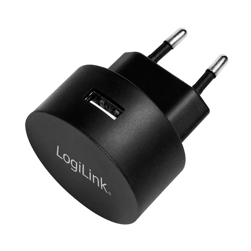 Lader 230V 1xUSB-A 10,5W LogiLink Zwart