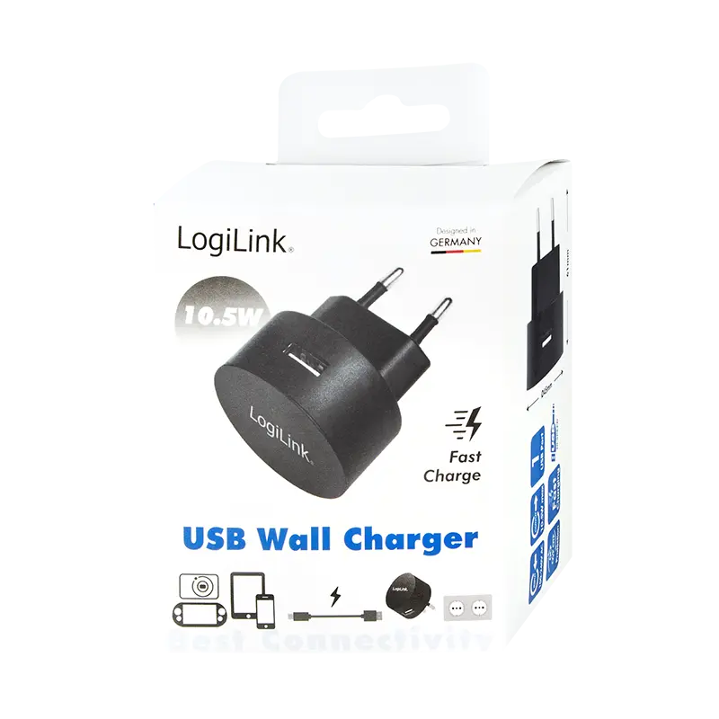 Lader 230V 1xUSB-A 10,5W LogiLink Zwart - Afbeelding 6