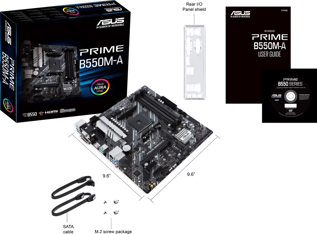 ASUS AM4 B550M-A PRIME - DDR4/2xM.2/HDMI/DVI/VGA/µATX - Afbeelding 2