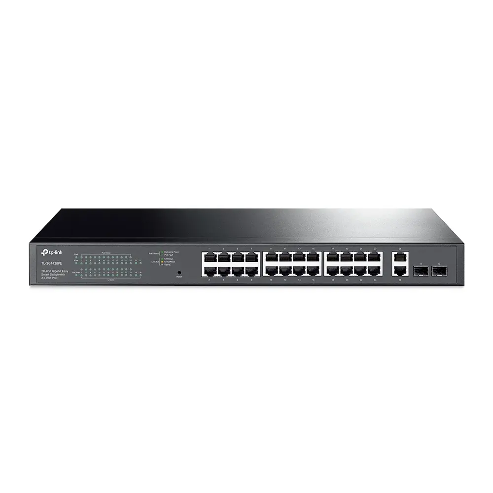 28Port 1Gbps Easy Smart 24xPoE+ 2xSFP TP-Link