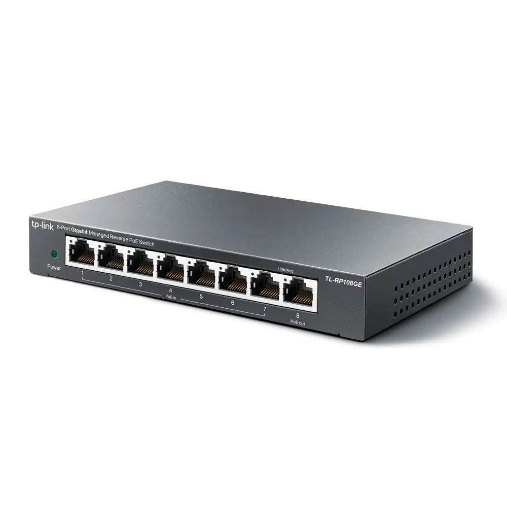 8Port 1Gbps Omada Reverse 7xPoE 1xPoE TP-Link - Afbeelding 2