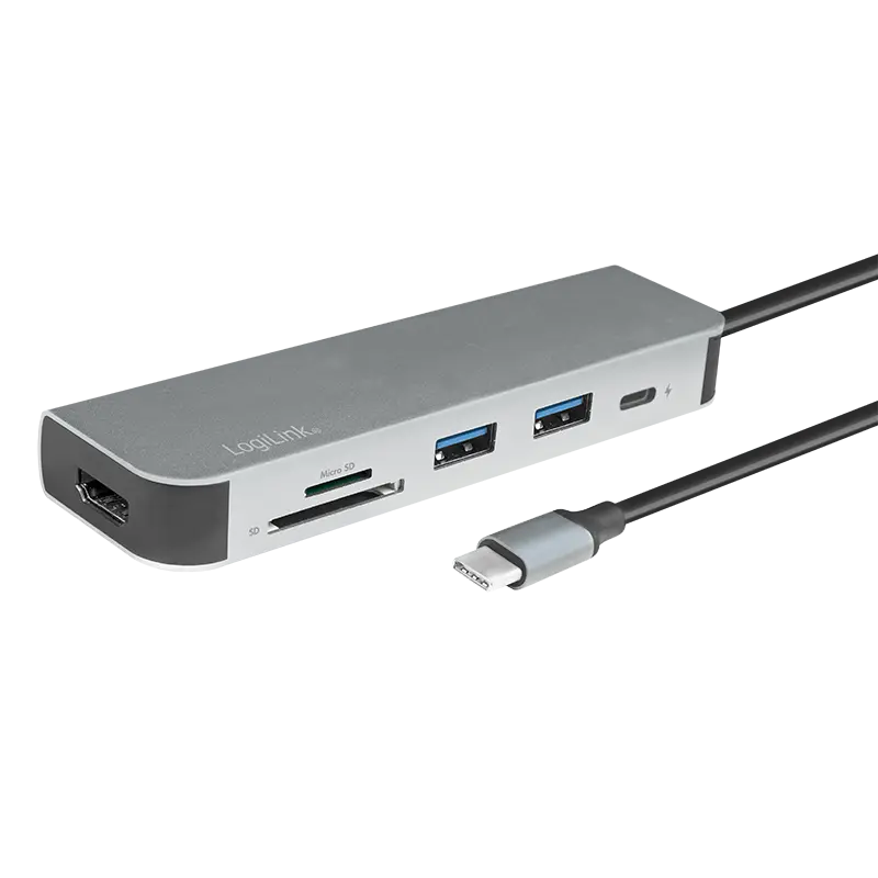 Docking 1xVideo Logilink USB-C, 60W, 4K, 6 Port - Afbeelding 2