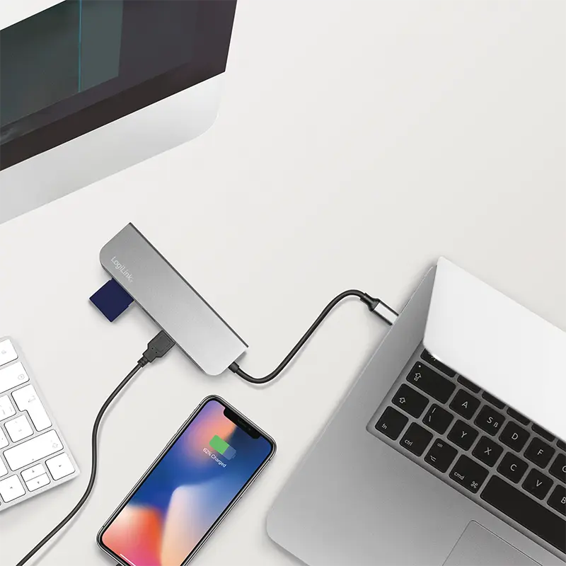 Docking 1xVideo Logilink USB-C, 60W, 4K, 6 Port - Afbeelding 5
